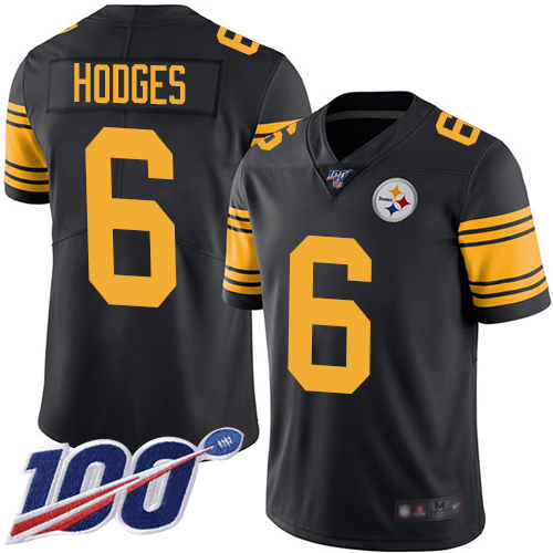 Youth Pittsburgh Steelers Football 6 Limited Black Devlin Hodges 100th Season Rush Vapor Untouchable Nike NFL Jersey